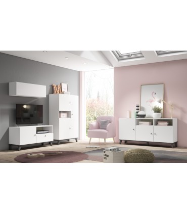 Mueble TV Flat. 1 puerta + 1 cajón. LH