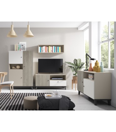 Mueble TV Flat. 1 puerta + 1 cajón. LH