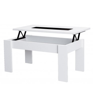 Mesa Elev Cristal 51/63x105x55 Blanco